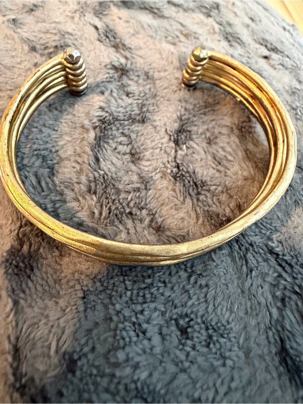 Stella & Dot antiqued Gold Multi-Band Open Cuff Bracelet
